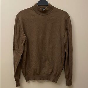 Hugo BOSS Merino Wool Men's Brown Turtleneck Sweater